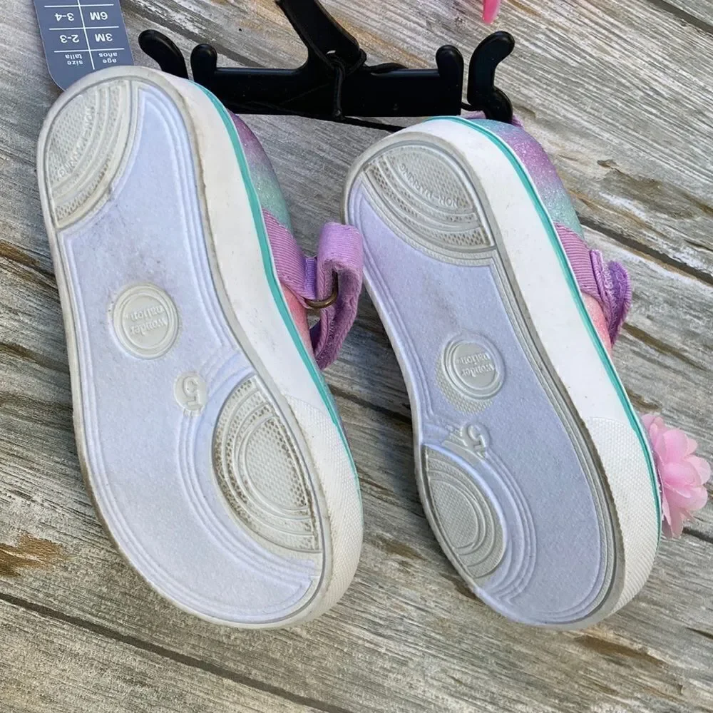 BABY GIRL SLOUCH Boots & Slip-On Sparkly Shoes 2-Pack Size 5